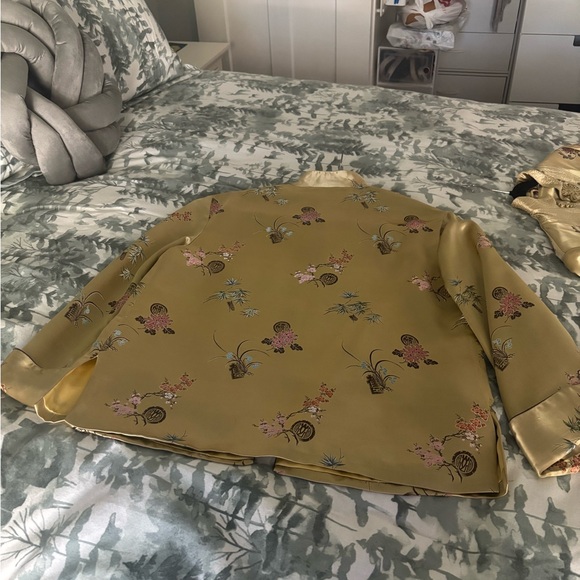 Vintage 1950 Asian Chinoiserie coat Gold Box style - M - Picture 5 of 5